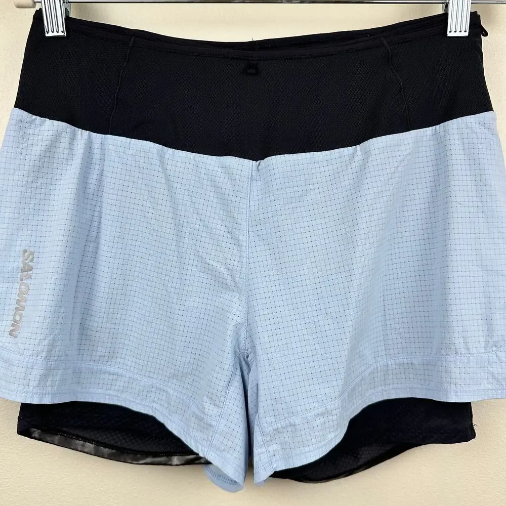 Salomon Women's Sense Aero 2-In-1 Shorts Light Blue Black Medium Outdoor Active